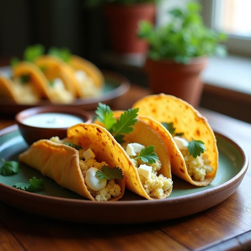Tacos Dorados de Coliflor y Queso Feta: Receta Crujiente y Sin Gluten en 25 Minutos