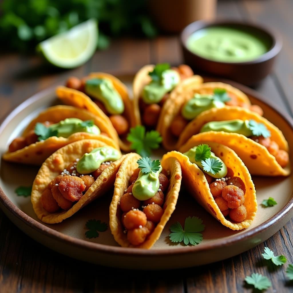 Tacos Dorados de Garbanzo Crujientes: Receta Vegana Alta en Proteína en Airfryer