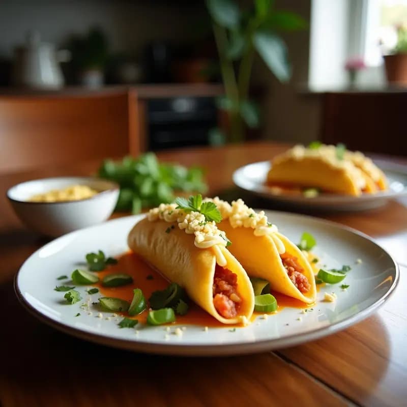 Tacos Dorados Rellenos de Queso Azul y Mermelada de Higos: Explosión Dulce-Salada en Cada Bocado