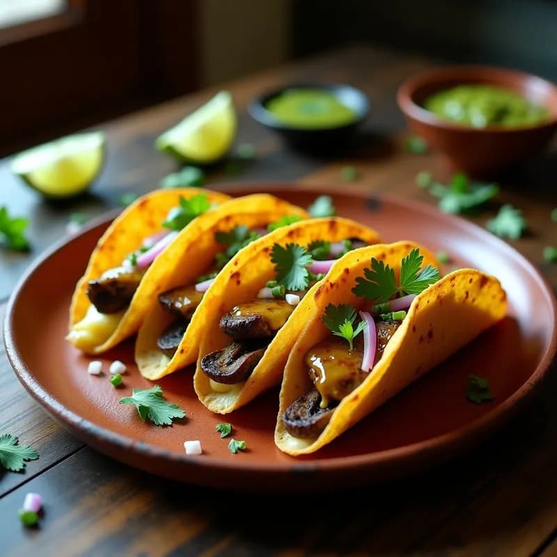 Tacos Dorados de Queso Oaxaca y Champiñones: Receta Crujiente en Airfryer sin Rebozar