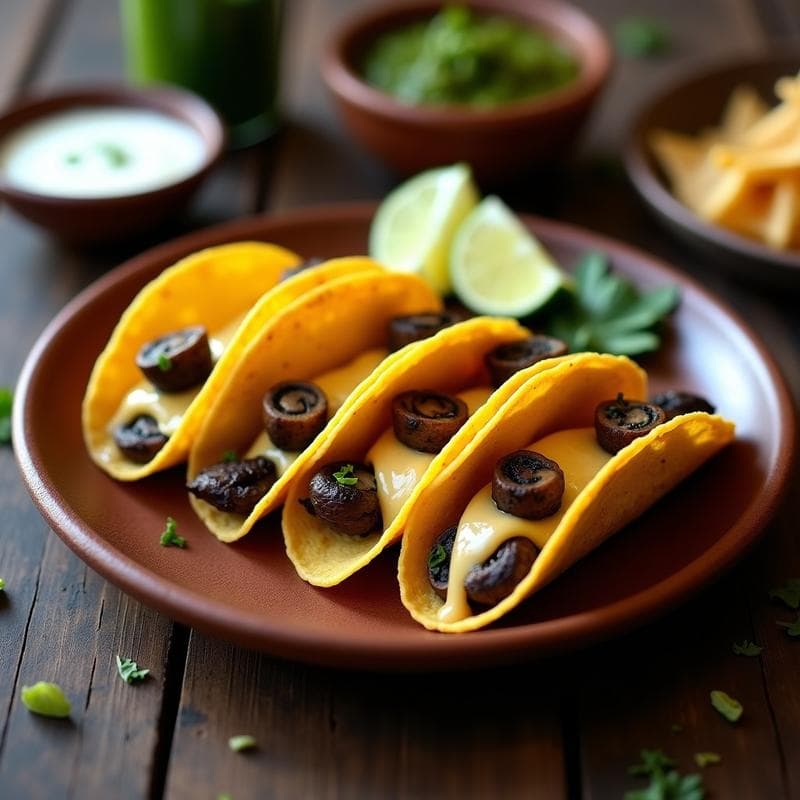 Tacos Dorados de Queso Oaxaca y Hongos: Receta Cruzjiente en 20 Minutos con Airfryer