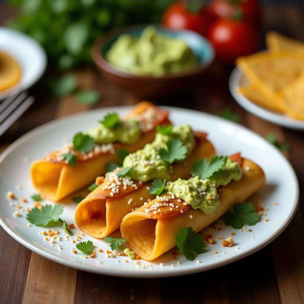 Tacos de Flautas de Calabacín con Guacamole y Salsa Verde: Receta Mexicana Keto
