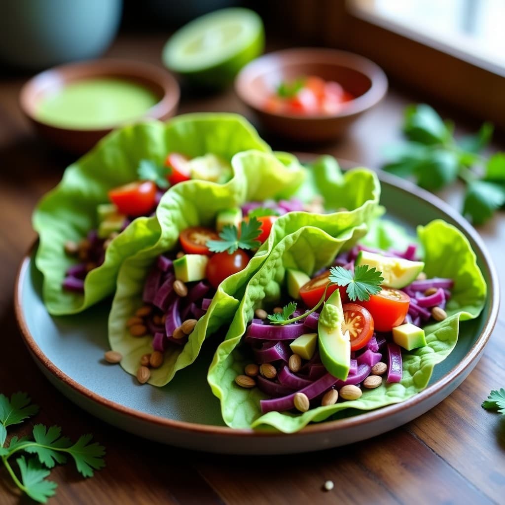 Tacos de flor de Jamaica y Queso de Almendras: Entrante Mexicano Crudivegano con Vinagreta de Lime