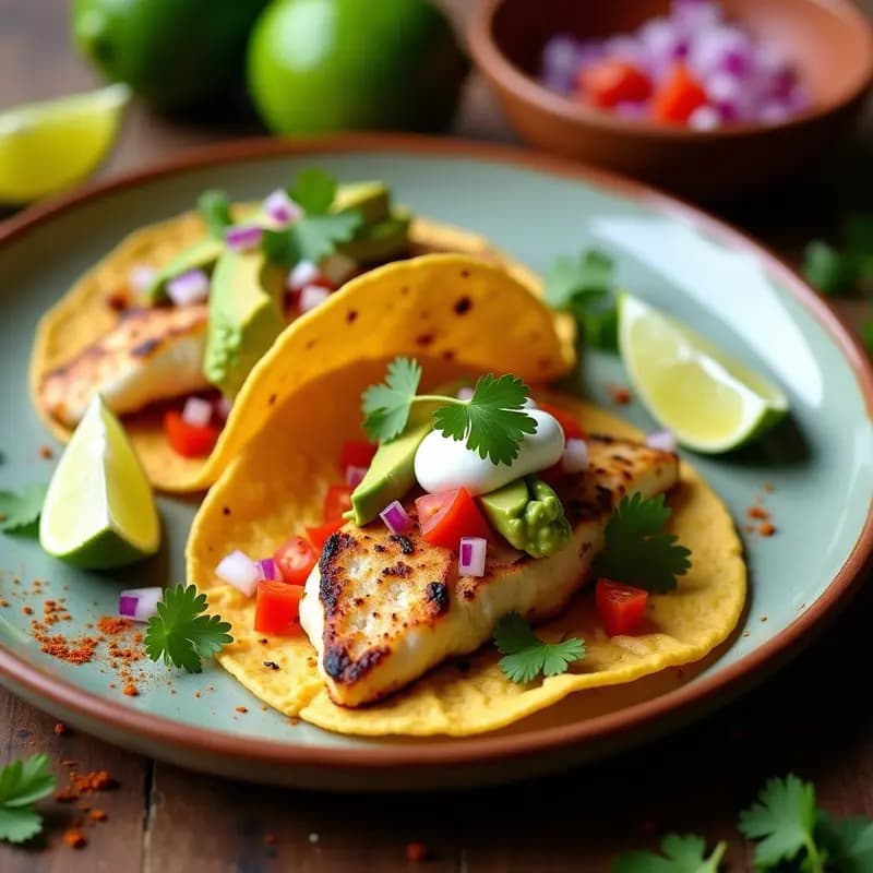 Tacos de Pescado Blanco al Grill con Ajo y Lima: Receta Rápida y Baja en Calorías