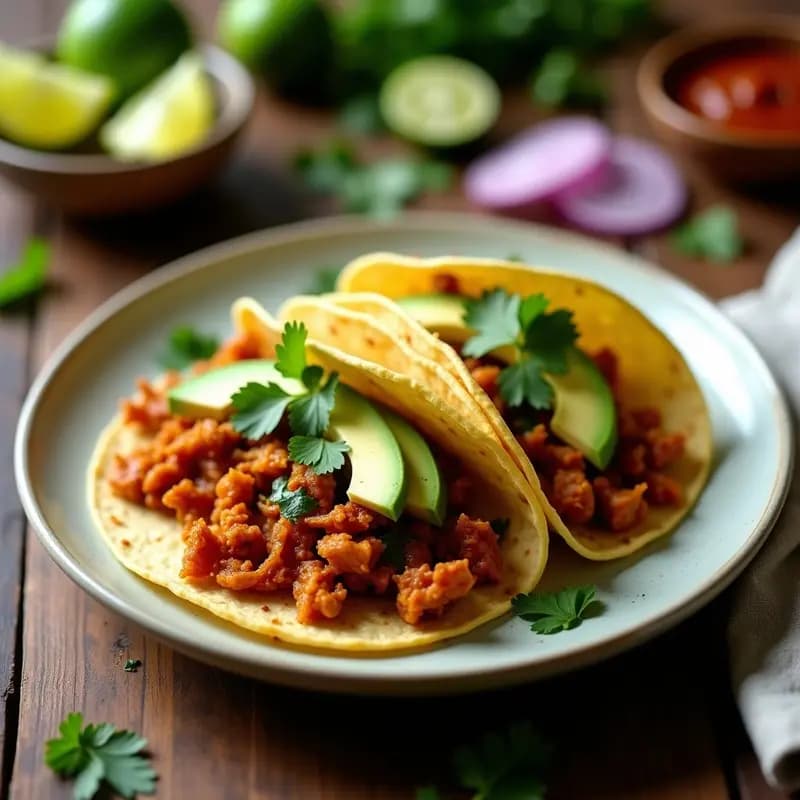 Tacos Herbales de Jackfruit Desmenuzado: Receta Vegana Alta en Proteína en 25 Minutos