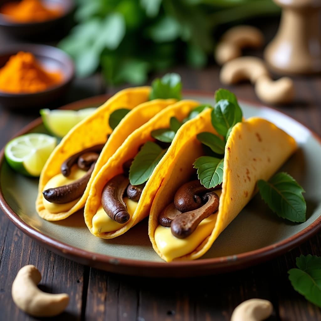 Tacos de Hongo Reishi y Queso de Anacardos: Receta Vegana con Propiedades Inmunológicas