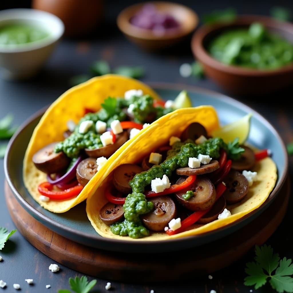 Tacos de Hongos Portobello y Pierna de Cordero: Receta Híbrida Mexicana-Argentina en Airfryer
