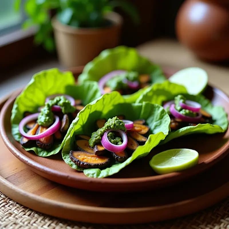 Tacos de Hongos Ostra con Pesto de Cilantro: Receta Mexicana Vegana y Umami