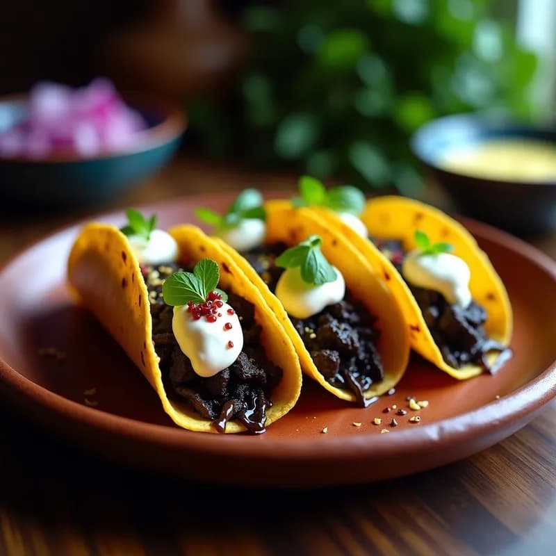 Tacos de Huitlacoche con Trufa Negra: Receta Gourmet en Airfryer en 15 Minutos