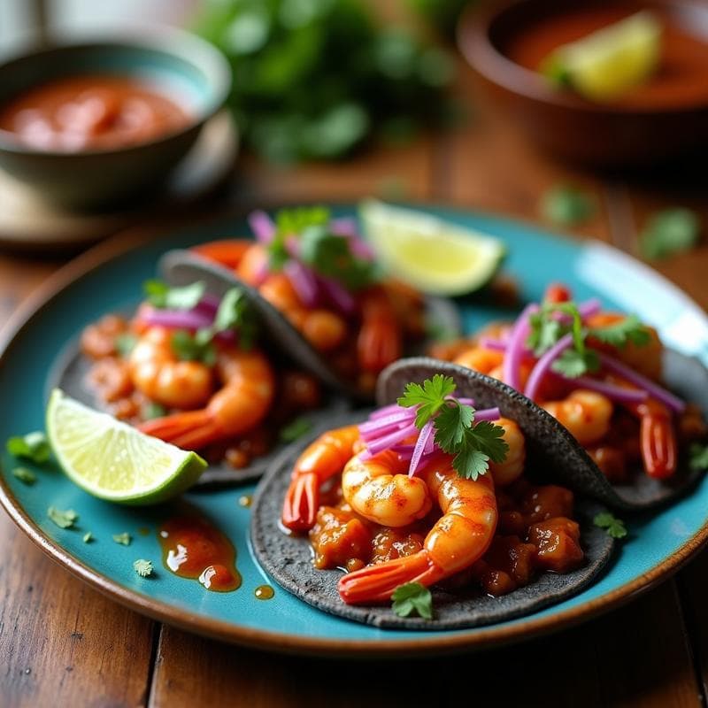 Tacos de Langostinos al Mojo de Ajo y Chile de Árbol: Receta Mexicana en Olla Lenta