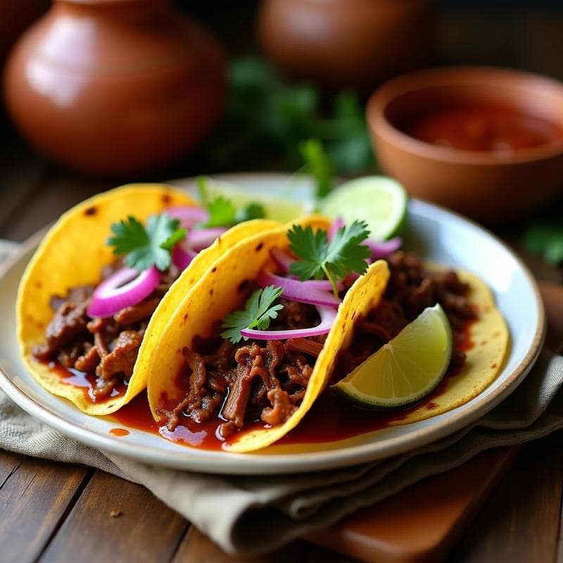 Tacos de Lengua de Res Estofada con Salsa de Chile Pasilla: Receta Mexicana en Olla Express