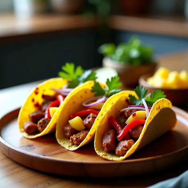 Tacos de Linguiça y Piña Asada: Receta Brasilera Dulce-Salada en Airfryer