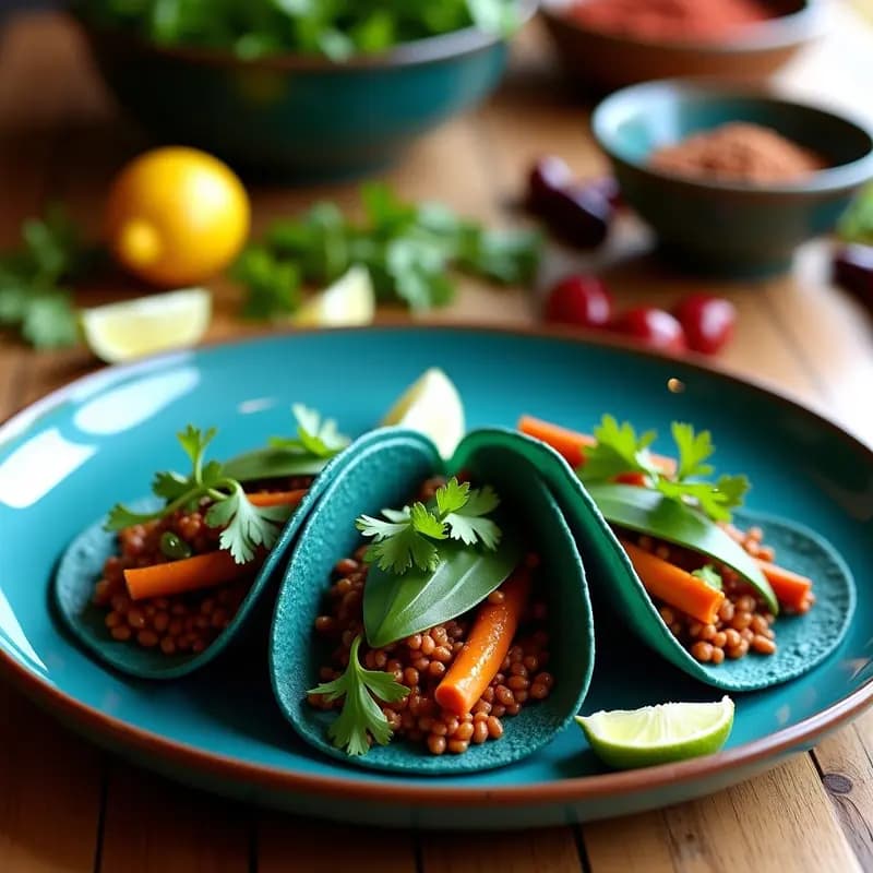 Tacos de Nopales y Chorizo Vegano: Receta Mexicana con Tortillas de Maíz Azul