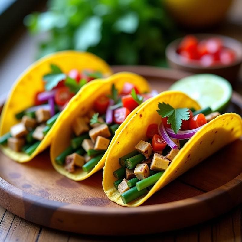 Tacos de Nopales y Queso de Soja Ahumado: Receta Mexicana Vegana Rápida y Baja en Calorías