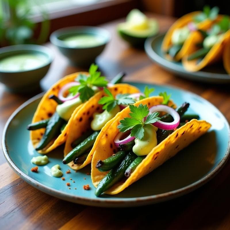 Tacos de Nopales con Rajas y Crema de Aguacate: Receta Vegana y Sin Gluten al Estilo Mexicano