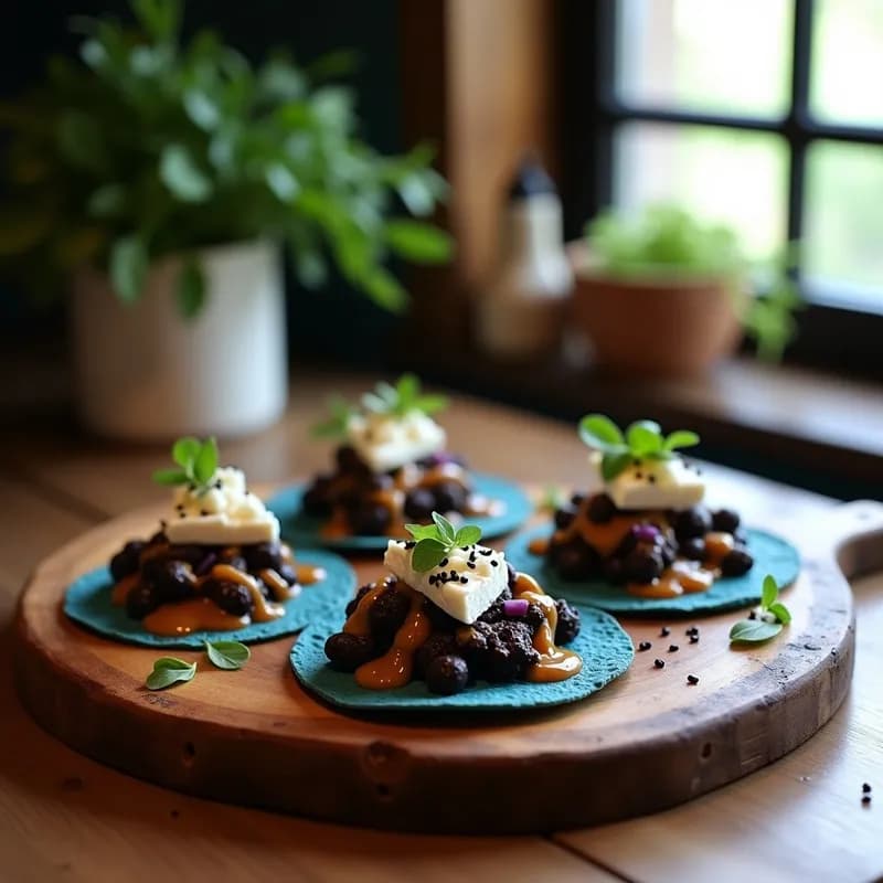 Tacos de Onggi con Queso Azul: Receta Gourmet con Salsa de Higos en 25 Minutos