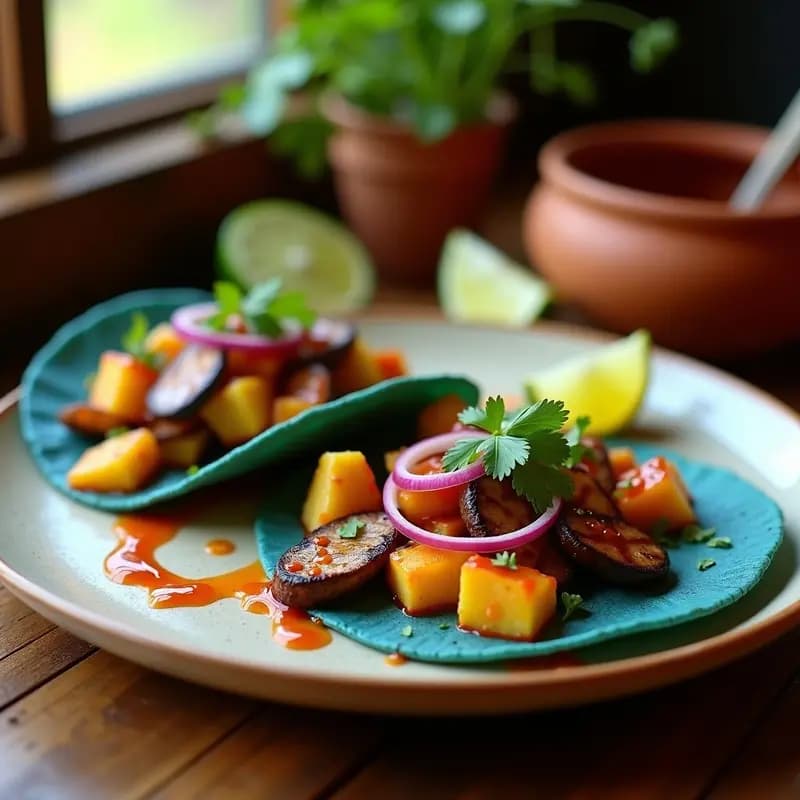 Tacos al Pastor de Piña y Champiñones: Receta Mexicana Vegana con Marinada de Achiote