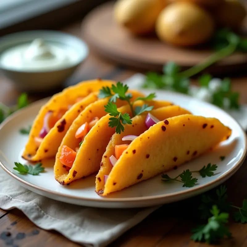 Tacos de Patata Morocho Venezolanos: Receta Crujiente en Airfryer en 20 Minutos