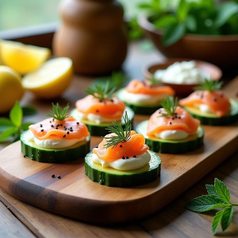 Tacos de Pepino Rellenos de Salmón Ahumado y Queso Crema: Receta Keto y Sin Gluten