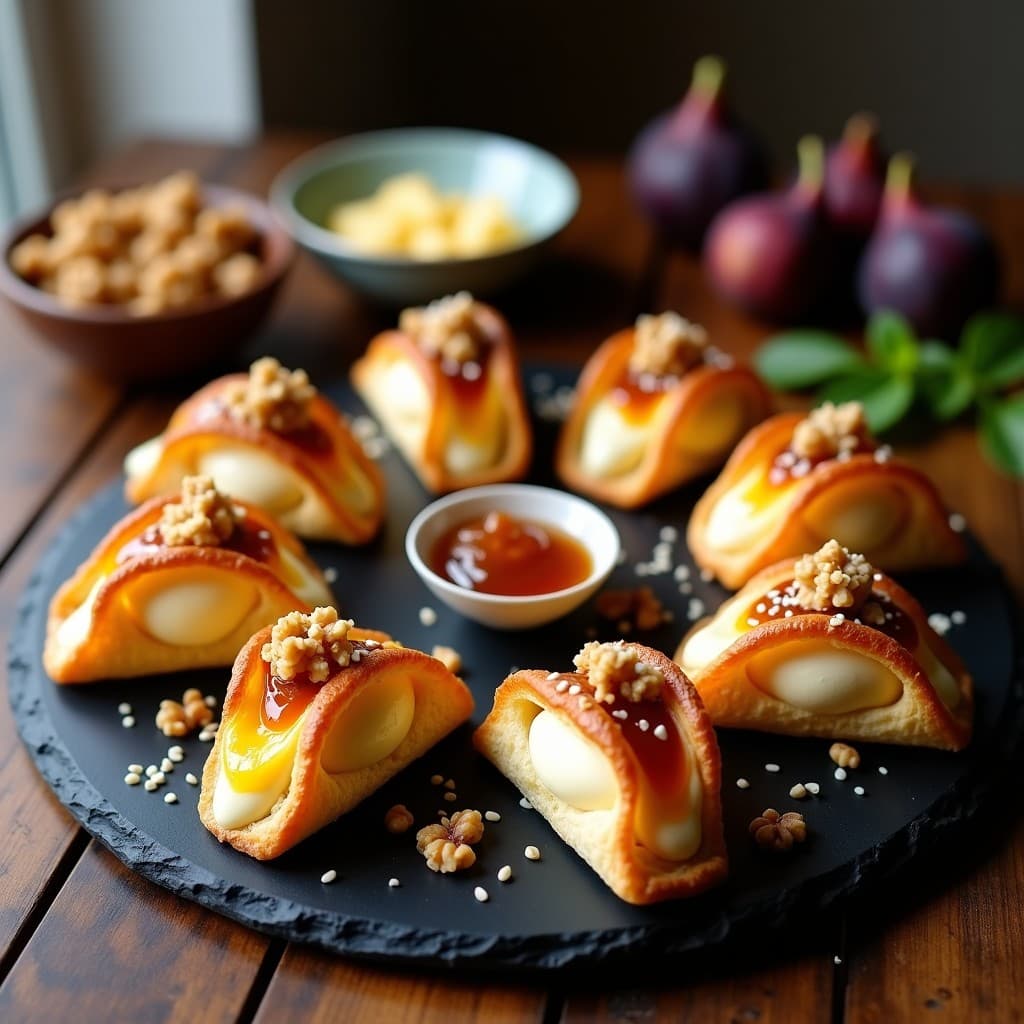 Tacos Puff de Queso Brie y Mermelada de Higo: Receta Gourmet en 20 Minutos