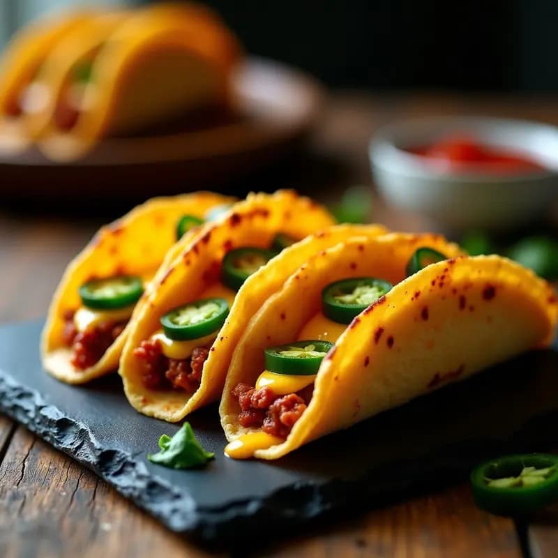 Tacos de Queso Fundido con Chorizo y Jalapeños: Receta Fácil y Adictiva para el Airfryer