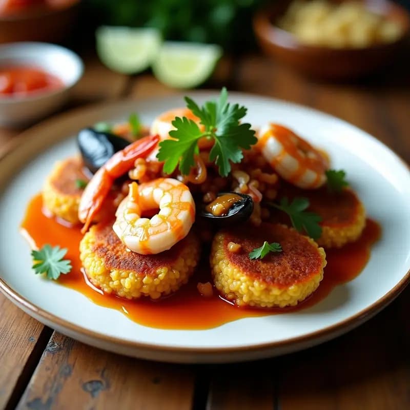 Tacu Tacu Peruano con Mariscos y Salsa Criolla: Receta Costera en 20 Minutos