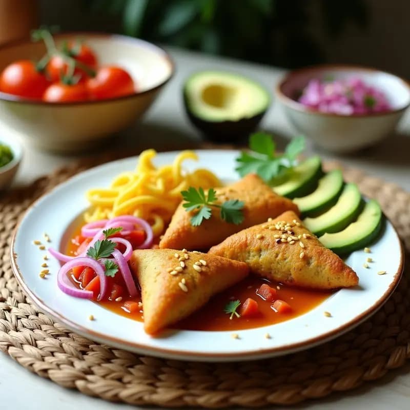 Tacu Tacu Peruano con Salsa Criolla y Aguacate: Receta de Desayuno Vegana y Sin Gluten