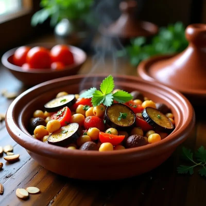 Tagine de Berenjenas y Tomates Secos: Receta Marroquí Vegana y en Olla Lenta