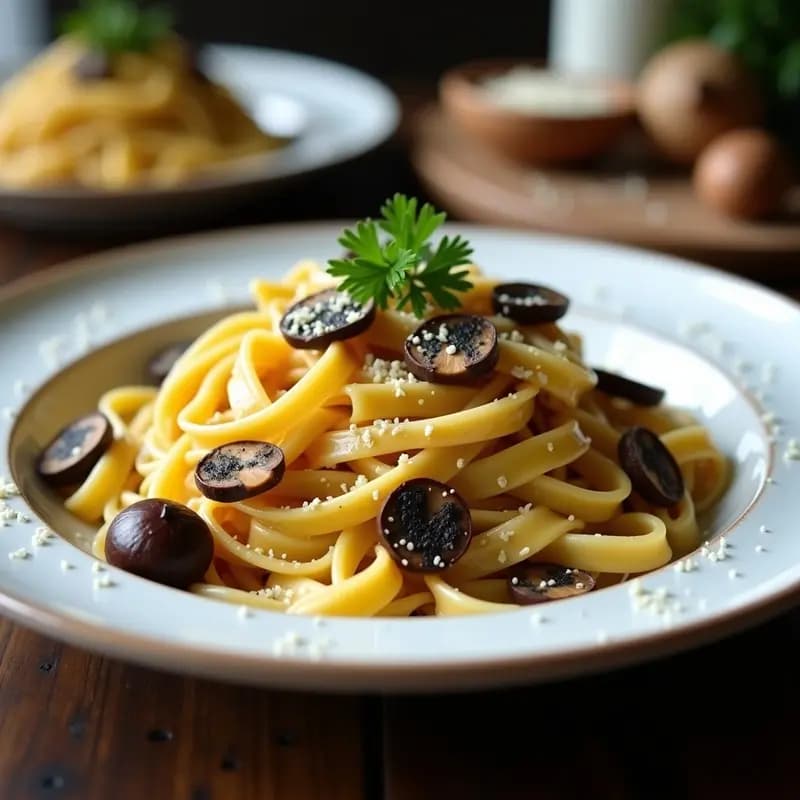 Tagliatelle al Tartufo con Hongo Porcini: Receta Italiana Gourmet en 20 Minutos con Pasta Fresca
