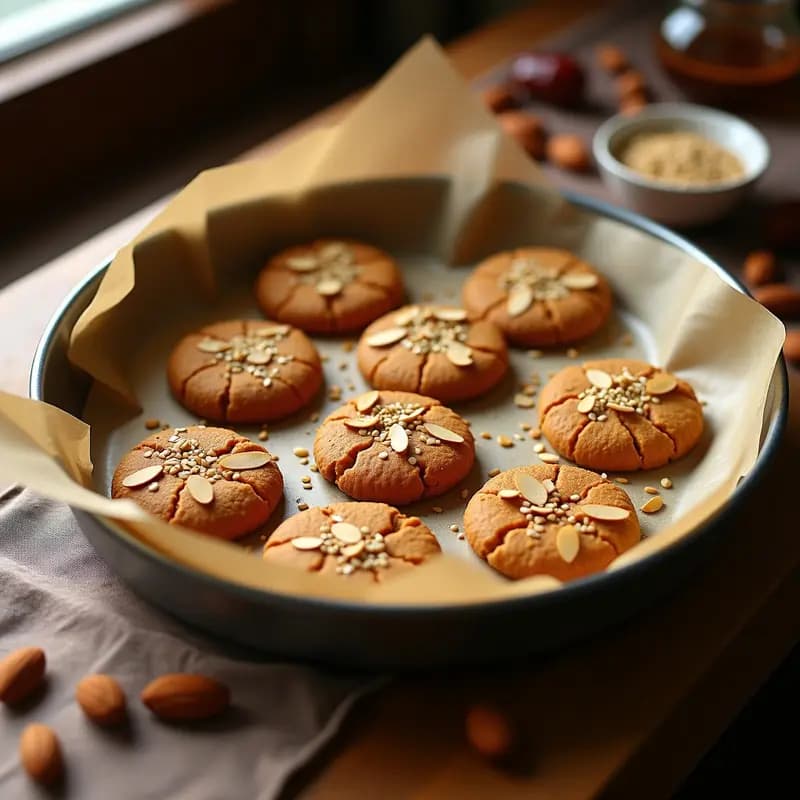 Tahini Cookies de Dátiles y Almendras: Galletas Árabes Keto y Sin Azúcar