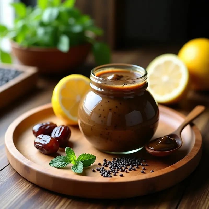 Tahini de Sésamo Negro y Dátiles: Salsa Árabe Sin Azúcar para Bowls y Ensaladas
