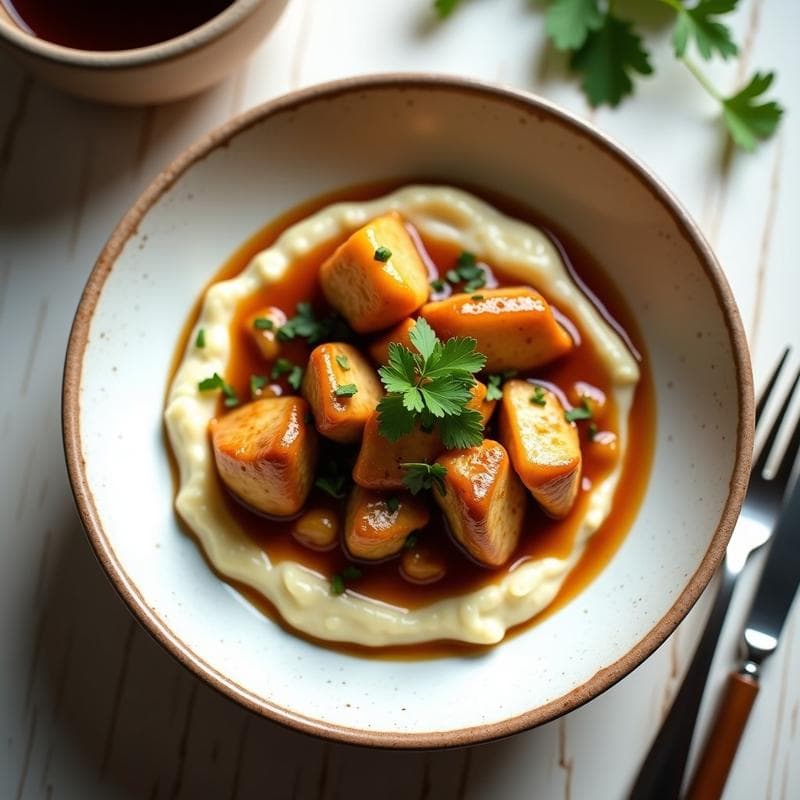 Tajín de Pollo al Miso con Puré de Coliflor: Receta Peruana-Japonesa Keto en Olla Express