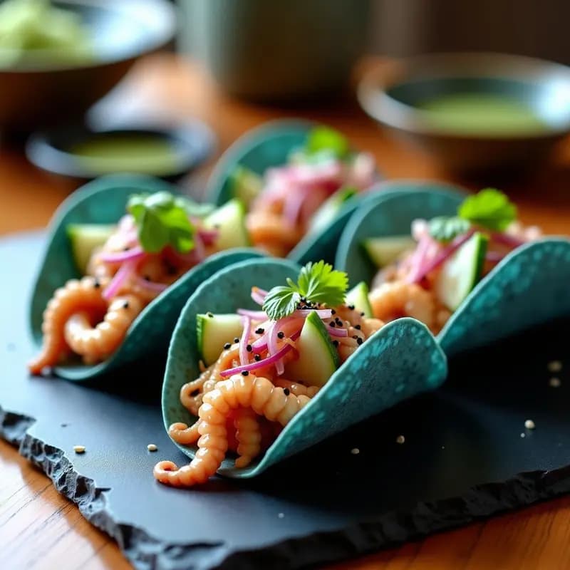 Tako Wasabi: Tacos Japoneses de Pulpo con Salsa de Wasabi y Soja