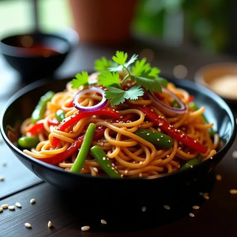 Tallarín Saltado de Jackfruit y Pimientos con Salsa de Soja: Receta Peruana-China Vegana y Rápida