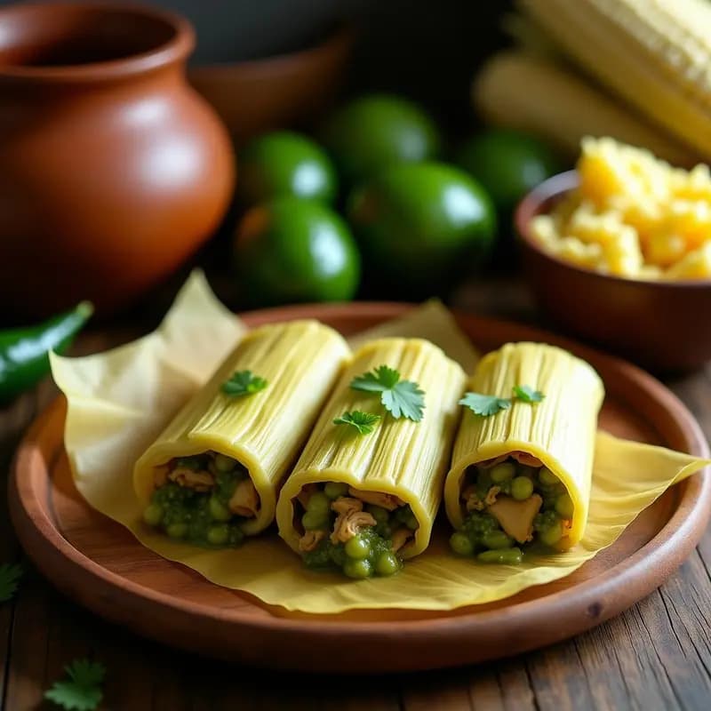 Tamales Verdes de Pollo y Tomatillo: Receta Mexicana Tradicional en Olla Lenta