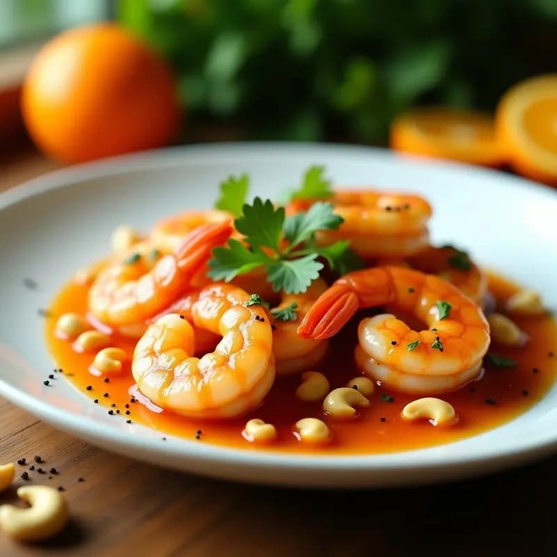 Tamarindade Brasilera con Camarones: Salsa Dulce y Ácida para Mariscos