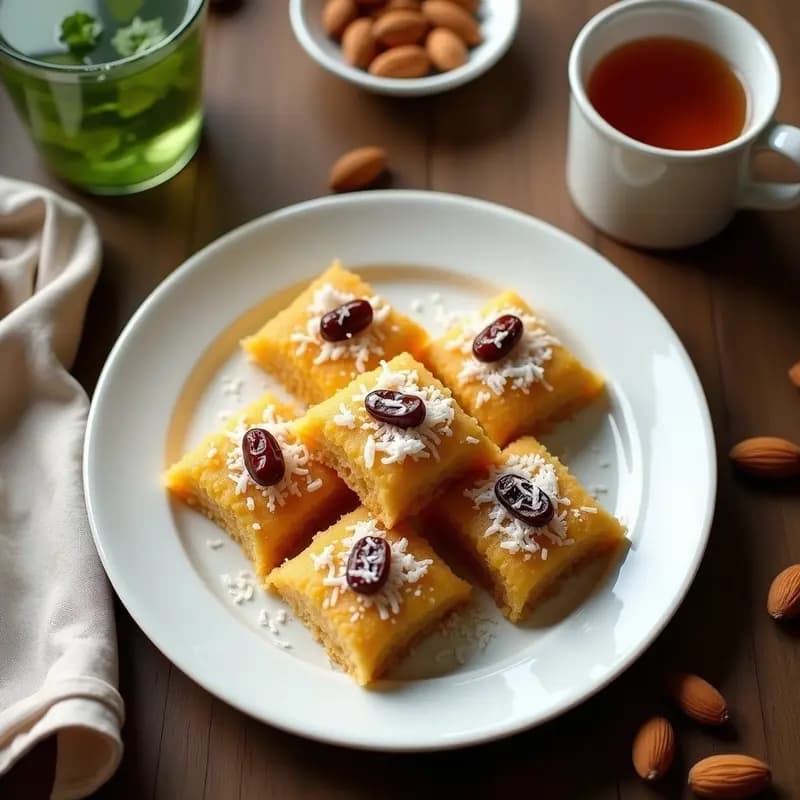 Tamel Libanés de Semolina y Dátiles: Postre Tradicional Sin Horno y Energético