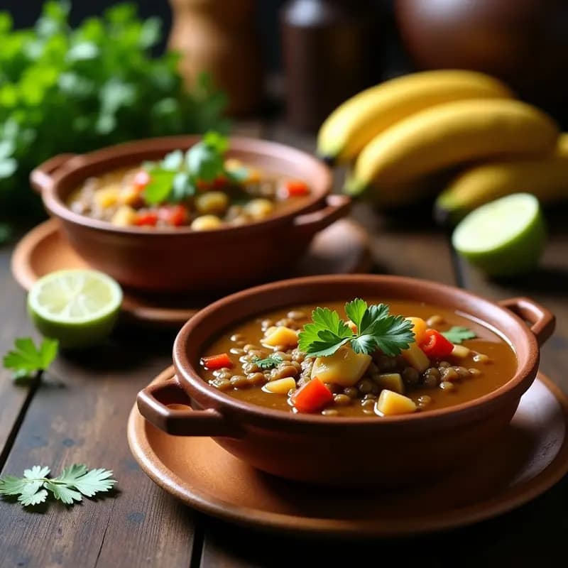 Tapado de Plátano Verde y Lentejas: Sopa Costarricense Vegana y Sin Gluten en 25 Minutos