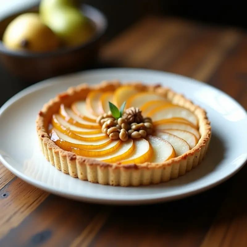 Tarta de Queso Azul y Pera Caramelizada: Receta Elegante en 40 Minutos para Impresionar