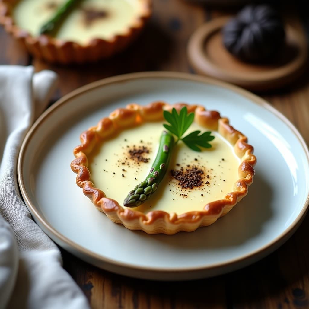 Tartaleta de Base de Almendra con Crema de Espárragos y Trufa: Receta Francesa Keto Sin Horno