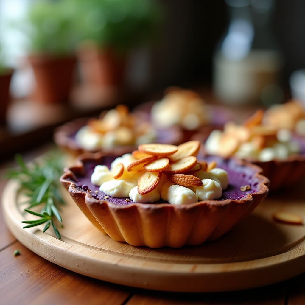 Tartaleta de Boniato Morado y Queso de Cabra Ahumado: Postre Salado Vegano en Airfryer sin Harina