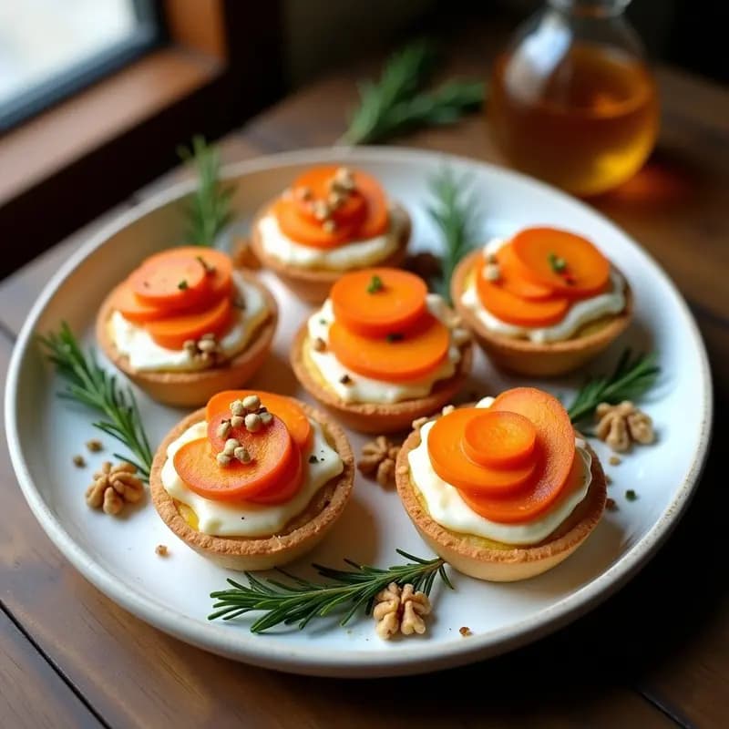 Tartaletas de Queso de Cabra y Zanahoria Asada: Receta Gourmet en 25 Minutos para Sorprender