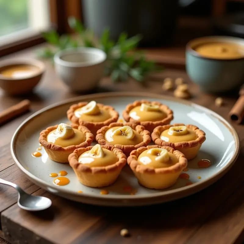 Tartaletas de Crema de Cacahuete y Plátano: Receta en Airfryer Sin Horno y Sin Azúcar