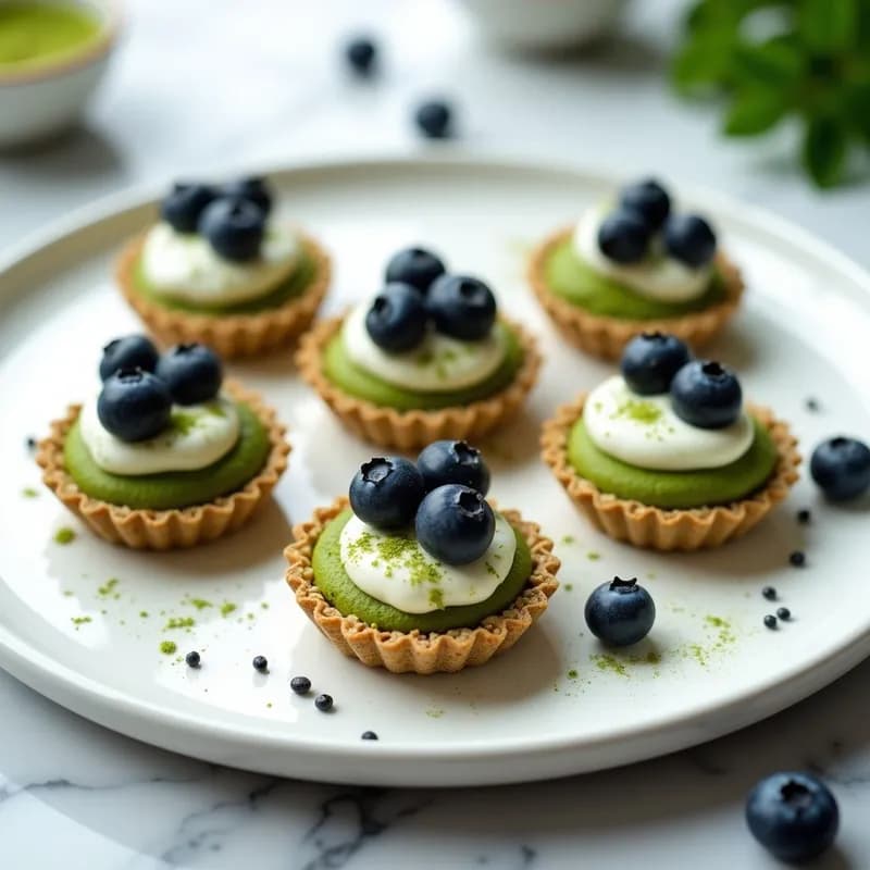 Tartaleta Crujiente de Matcha y Arándanos: Receta Sin Horno y Alta en Antioxidantes