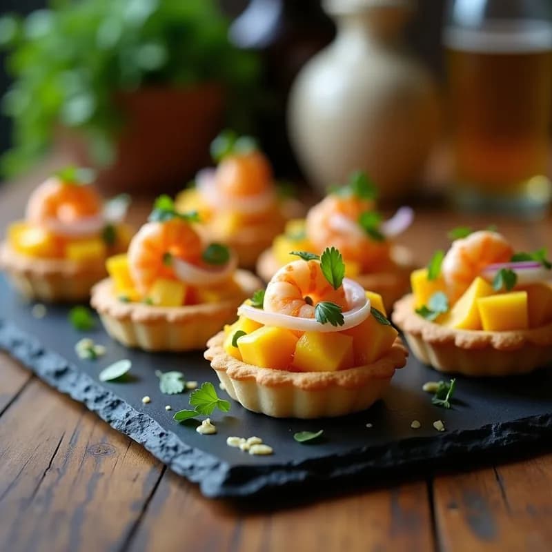 Tartaletas de Crustáceos con Mango y Chile: Receta Gourmet en 30 Minutos