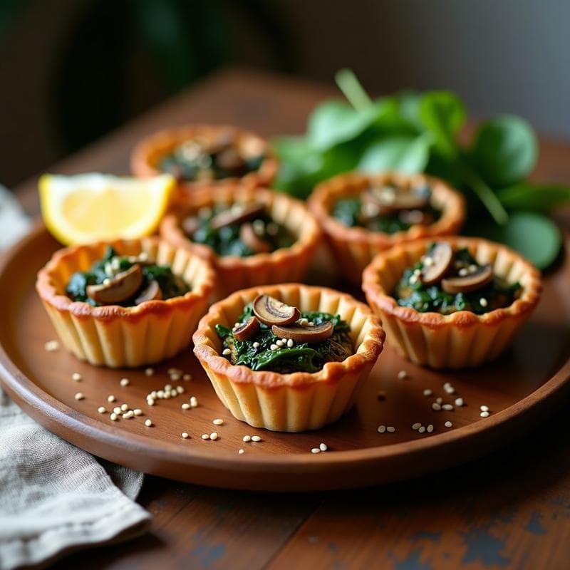 Tartaleta de Espinaca y Hongo Ostra: Receta Vegana en Airfryer con Umami Explosivo