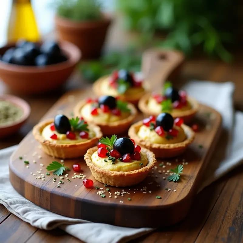 Tartaleta de Hummus y Aceitunas Negras: Entrante Libanés Vegano y Sin Horno
