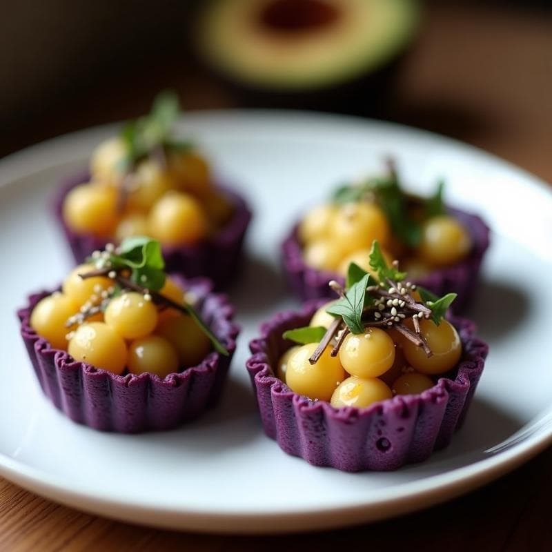 Tartaleta de Maíz Morado y Ceviche de Champiñones: Receta Peruana Vegana en Airfryer