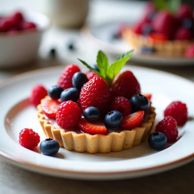 Tartaleta de Queso de Cajú y Frutos Rojos con Base de Avena: Postre Sin Lactosa y Sin Horno