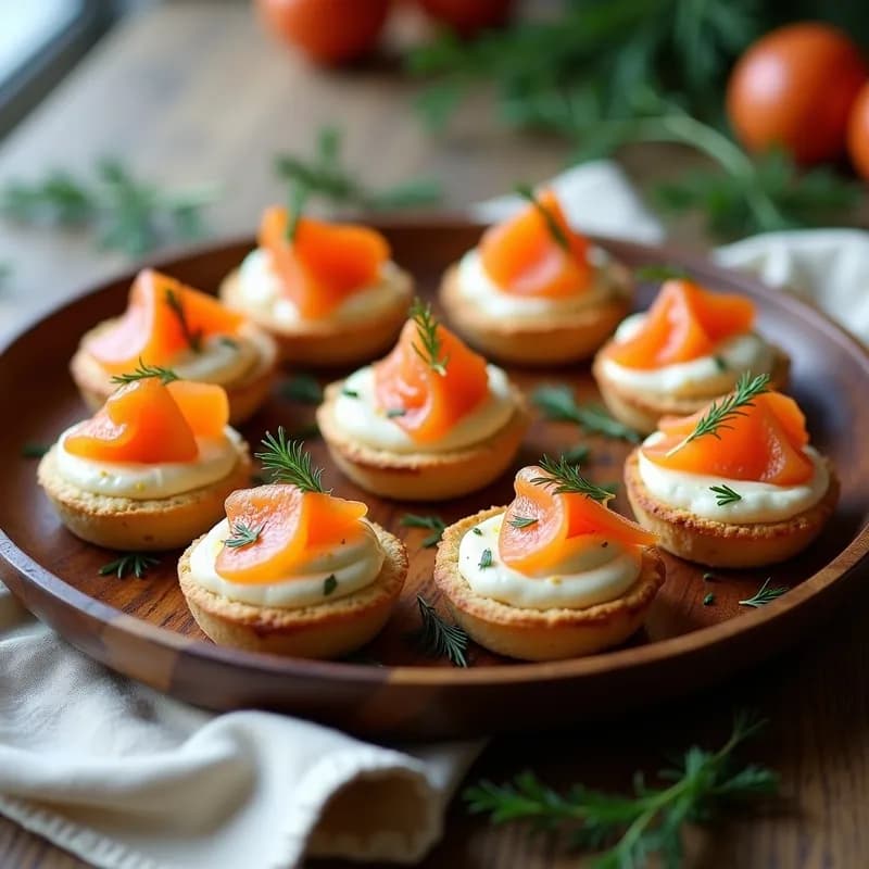 Tartaletas de Salmón Ahumado y Queso Crema con Eneldo: Receta Elegante en 15 Minutos